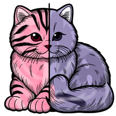 realistic split cat