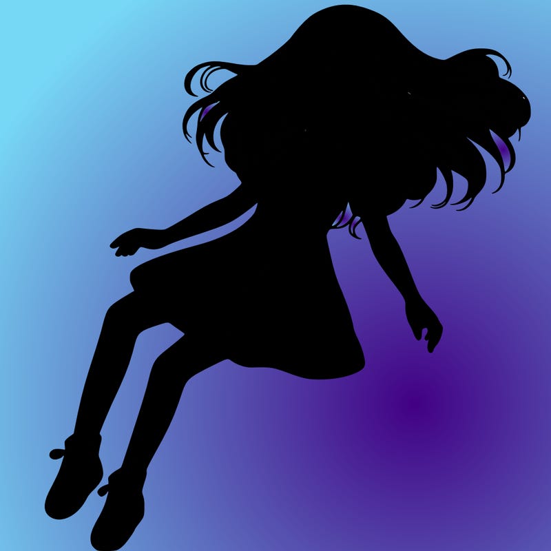 realistic girl floating