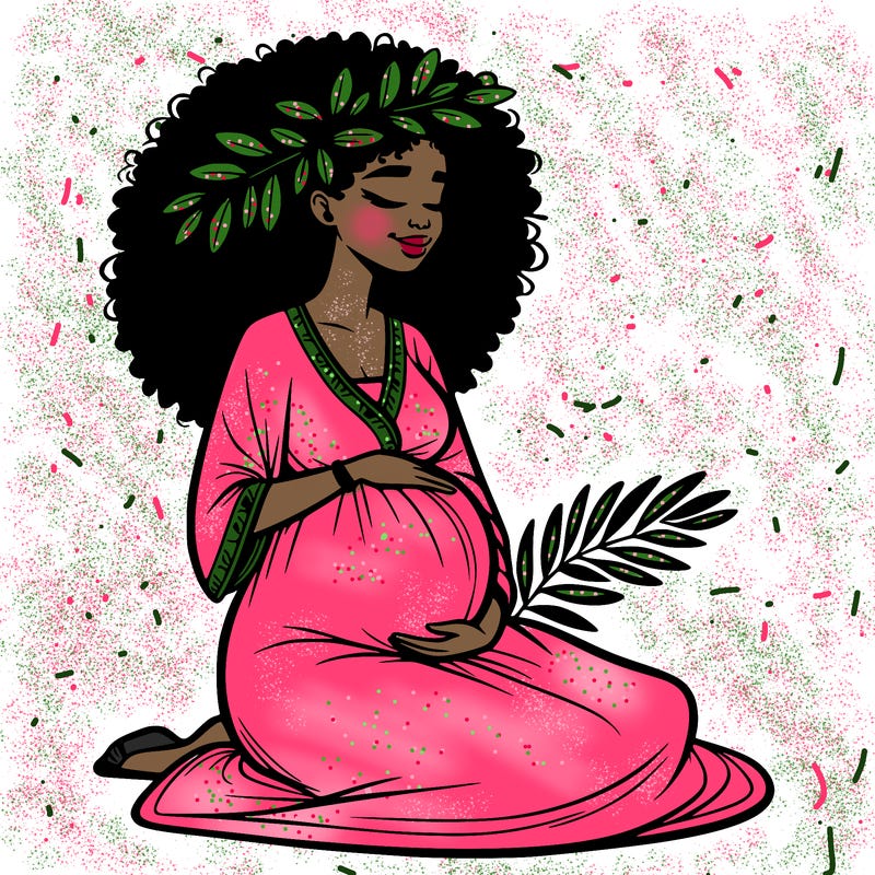 pregnant african american woman black and white