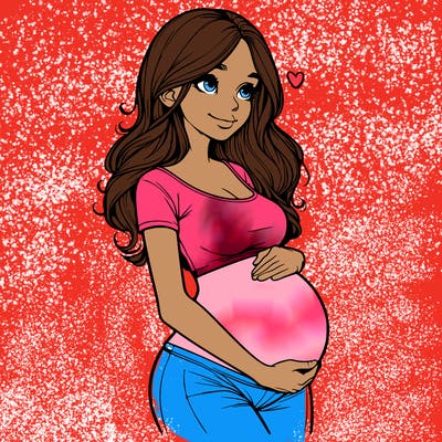 realistic pregnant girl