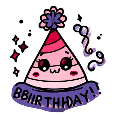 birthday hat with birthday sign