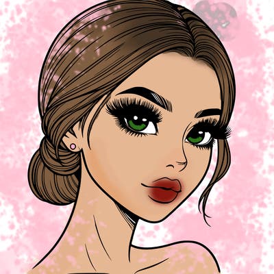 realistic girl with lashes