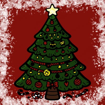 christmas tree with lots of details