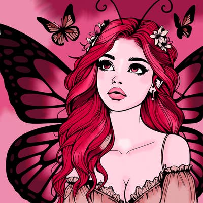 butterfly fairy realistic girl