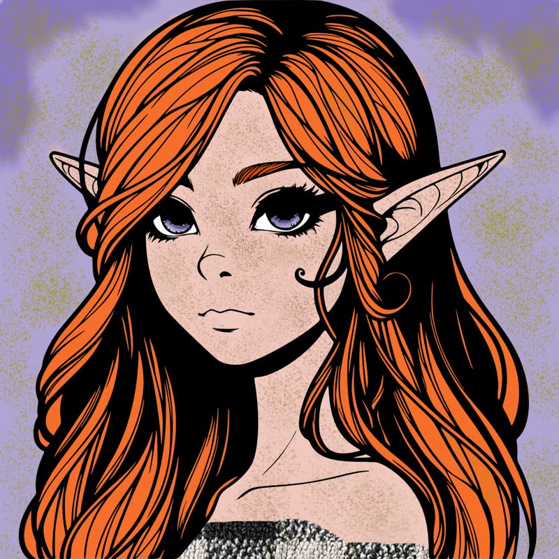 elf girl realistic dark fantasy