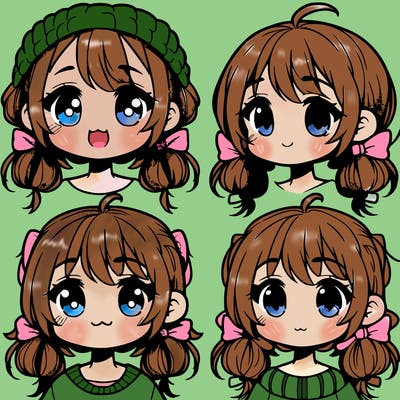 manga character girl kid