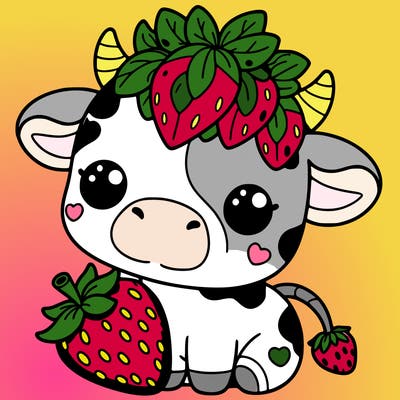 cute strawberry cow