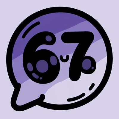 bubble that says 67