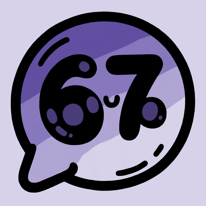 bubble that says 67