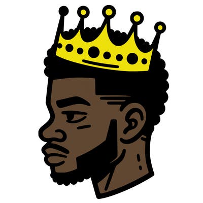 black man with a crown