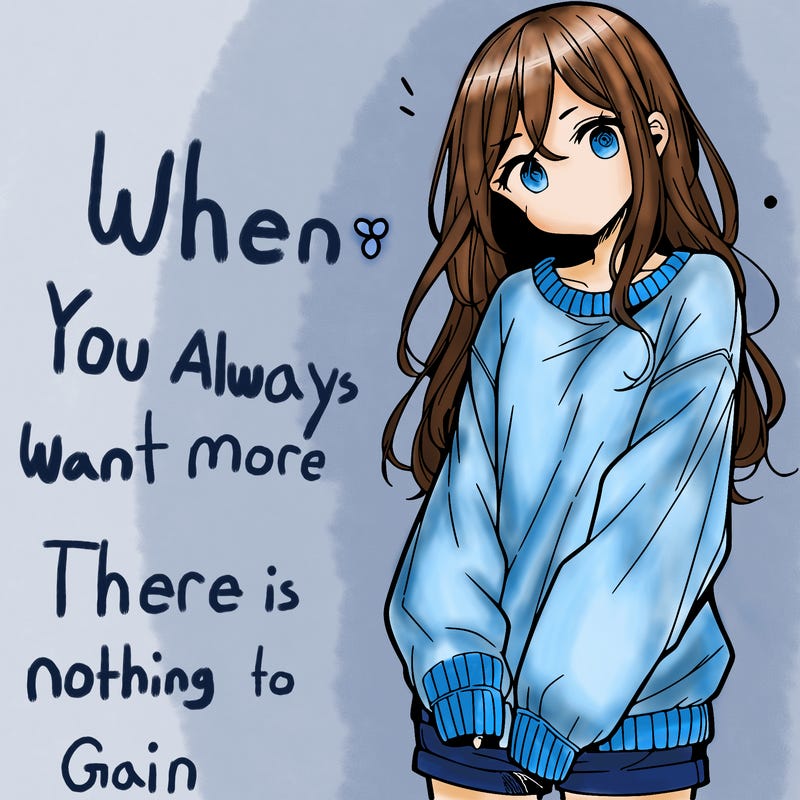 manga teen girl  in a sweater and baggy pants