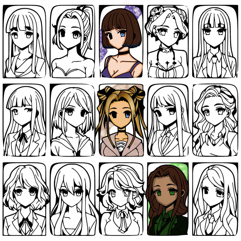 girls that look diffrent anime