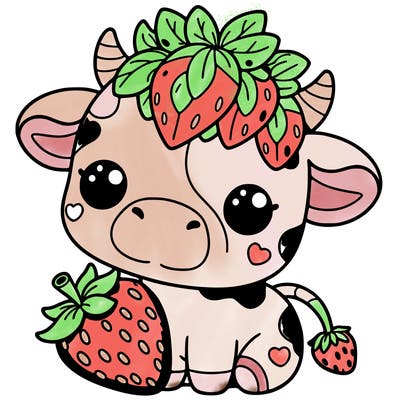 cute strawberry cow