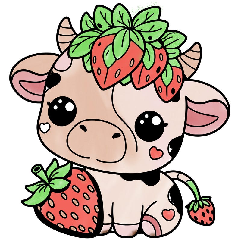 cute strawberry cow