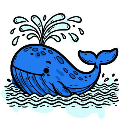 whale in its habitat throwing water