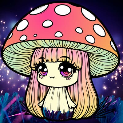 realistic mushroom girl