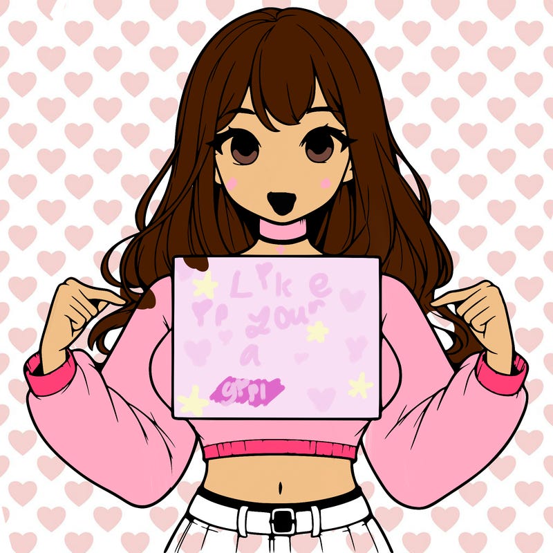 girl holding a blank sign in a long sleeve crop top