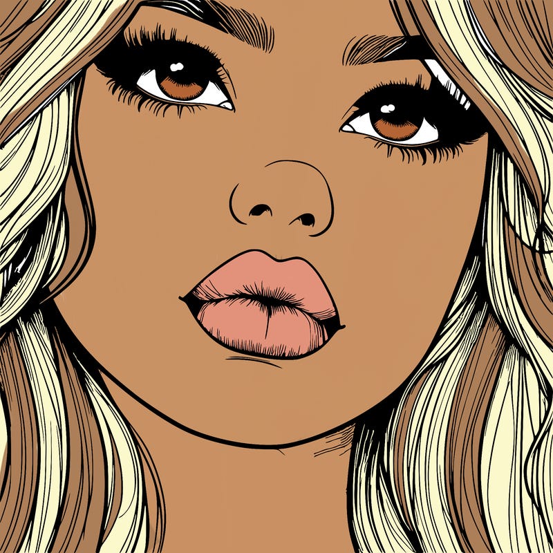 really realistic girl with lips