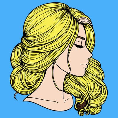 realistic woman's head & hair