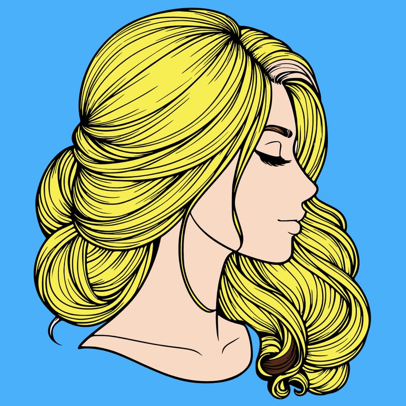 realistic woman's head & hair