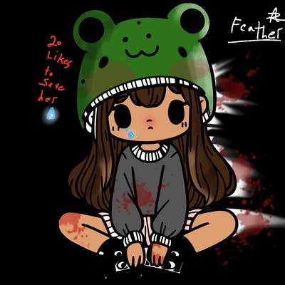 a girl wearing a frog hat and some frog socks