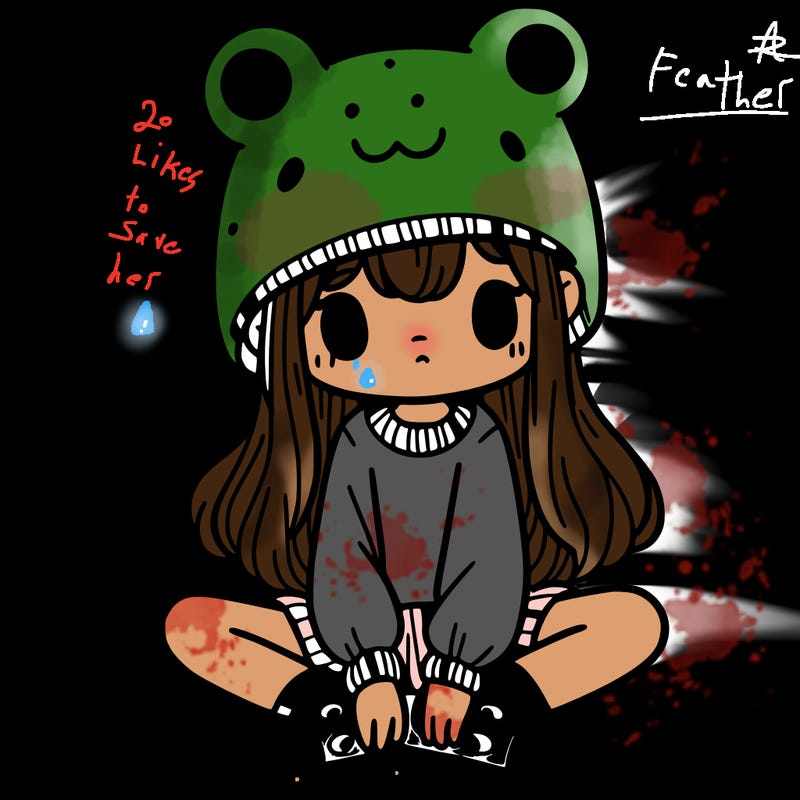 a girl wearing a frog hat and some frog socks