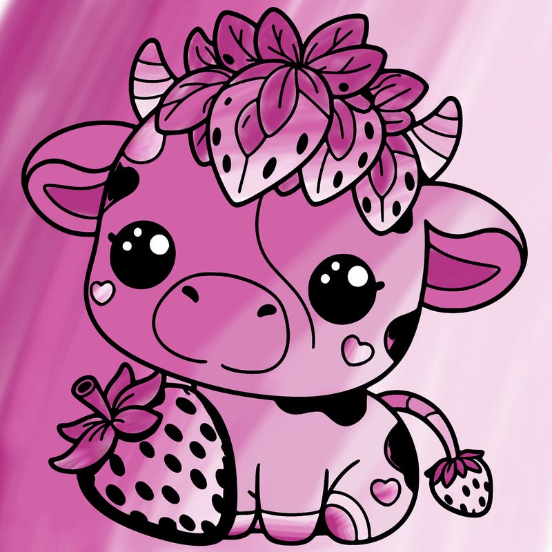 cute strawberry cow
