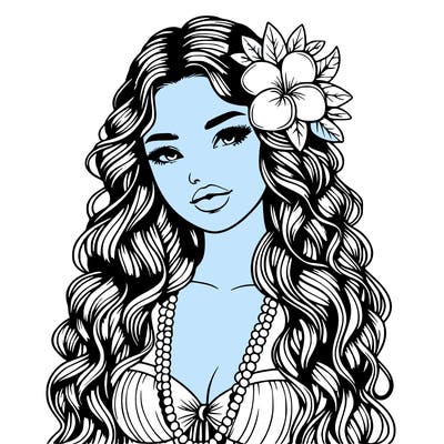 realistic beautiful hawaiian woman,long dress,haku lei, lips