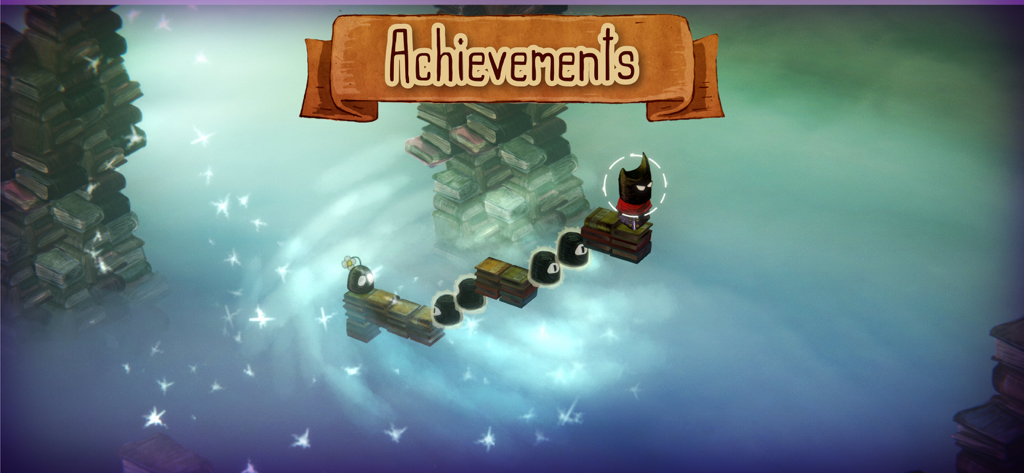 Achievements menu screen in the About Love and Hate 2 puzzle game