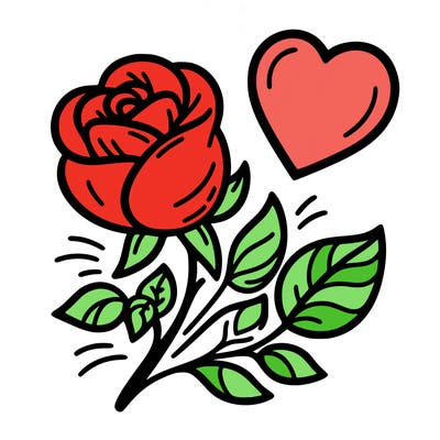 rose and heart