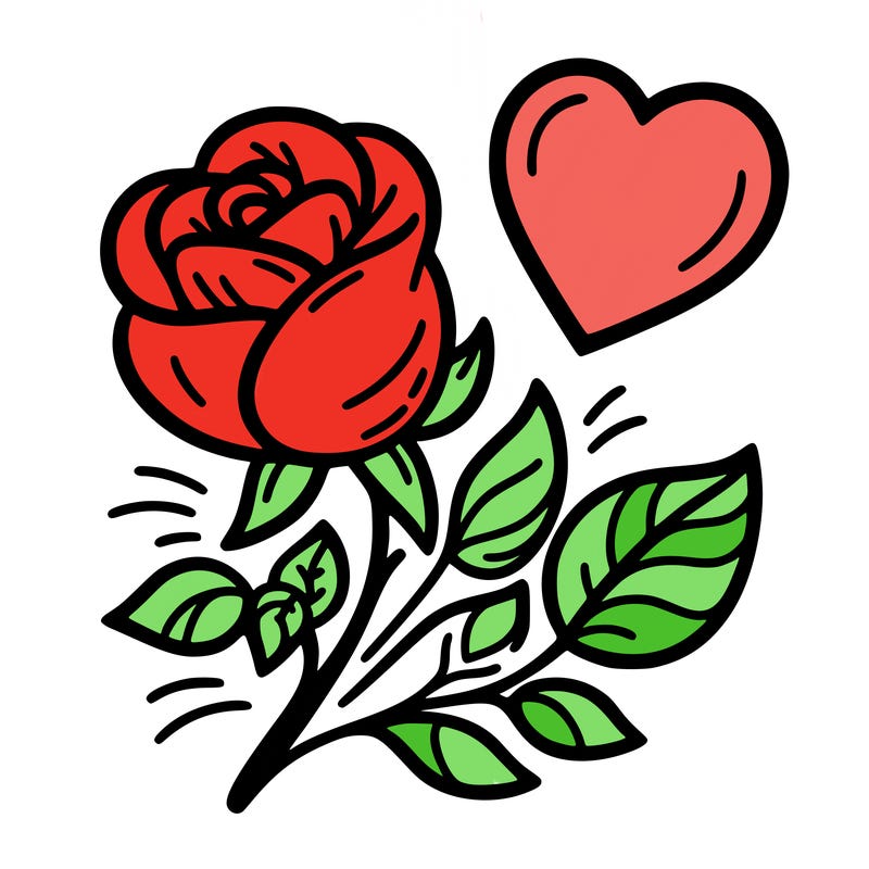rose and heart