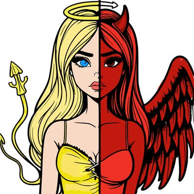 devil vs angel realistic girl