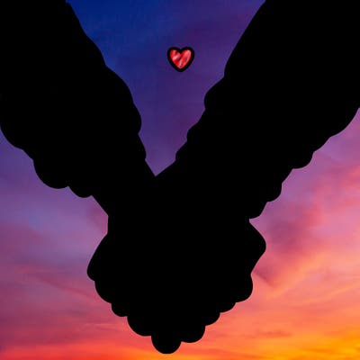 two holding hand one girl hand and one boy hand