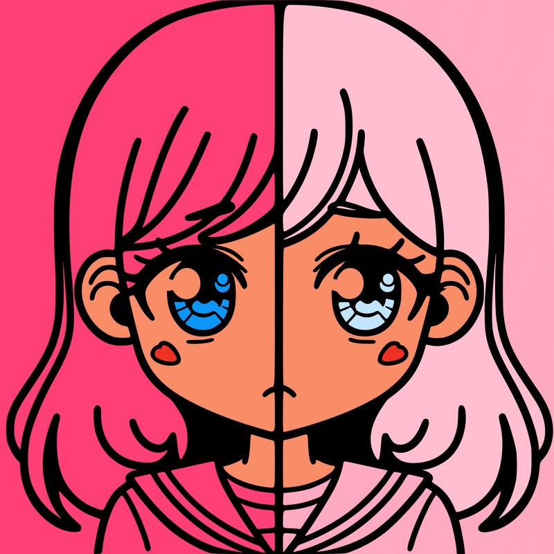 a split of a girl