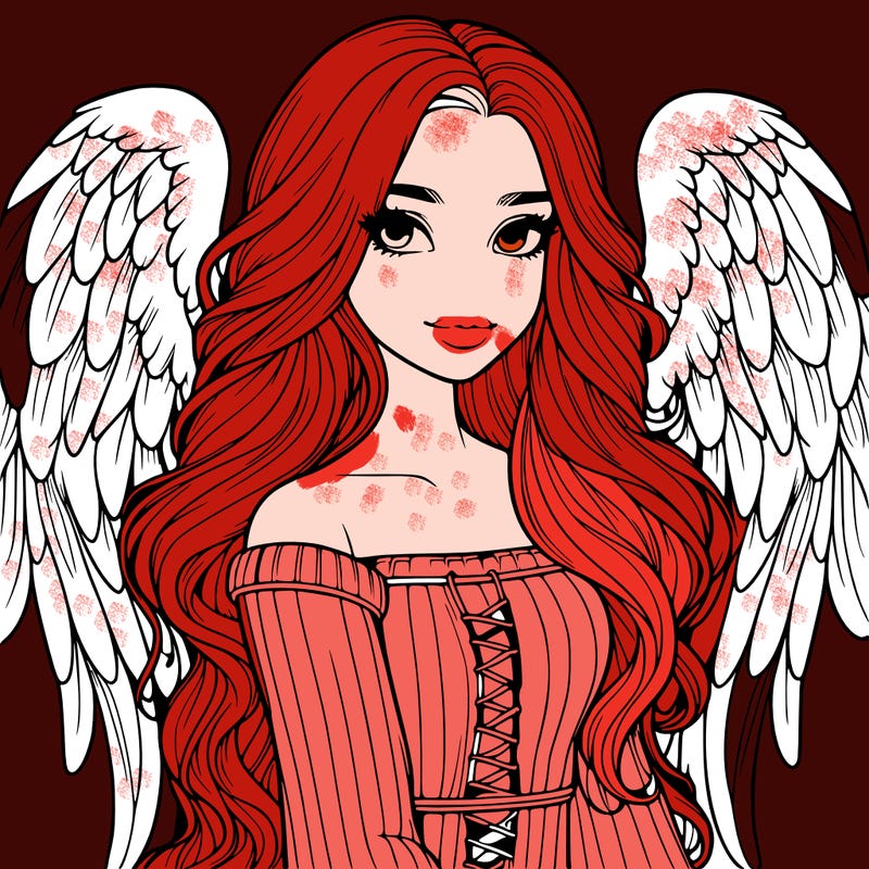 realistic girl with wings