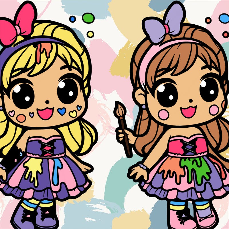 a girl in a costume amd has paint on her