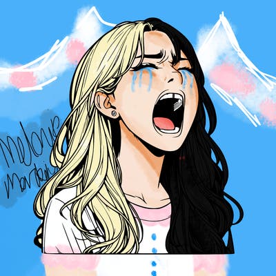 screaming realistic, girl