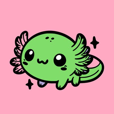 cute easy baby axolotl