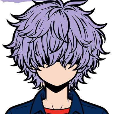 manga boy fluffy hair covering his eyes