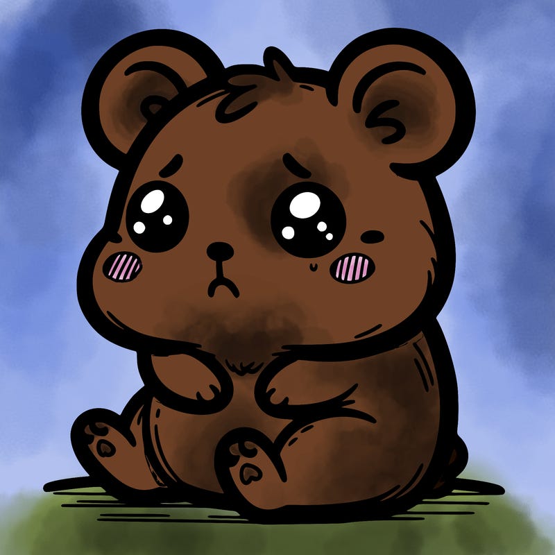 cute sad hamster