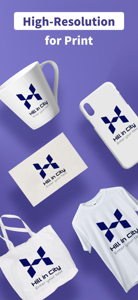 Logo Maker & Creator - Logokit - Showcase of a professional logo on various merchandise like a t-shirt, mug, and phone case highlighting high-resolution print quality.