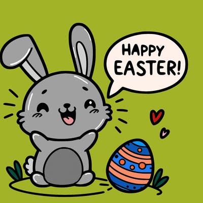 easter bunny saying happy easter