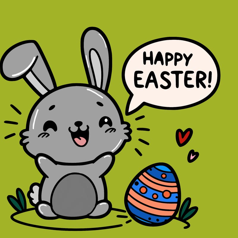 easter bunny saying happy easter