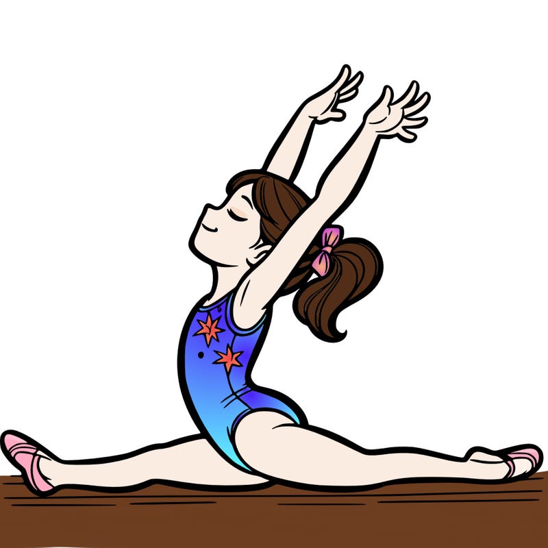 gymnastics girl doing a split