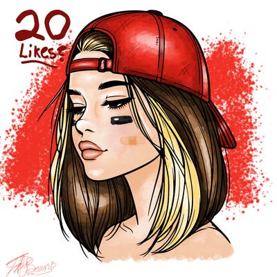 realistic  girl with a backwards hat