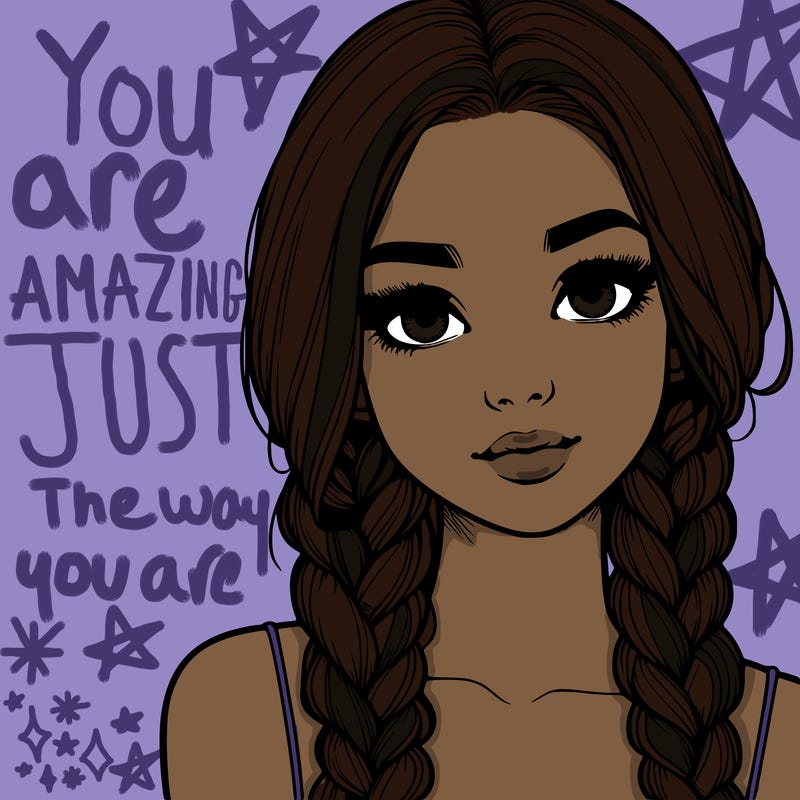 realistic girl with braids