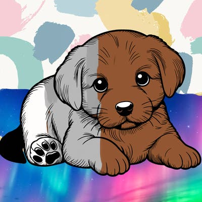 a cute realistic puppy