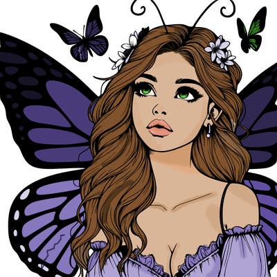 butterfly fairy realistic girl
