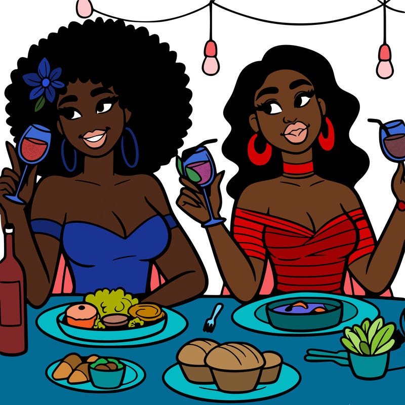 black women out having dinner