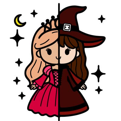 split princess and witch